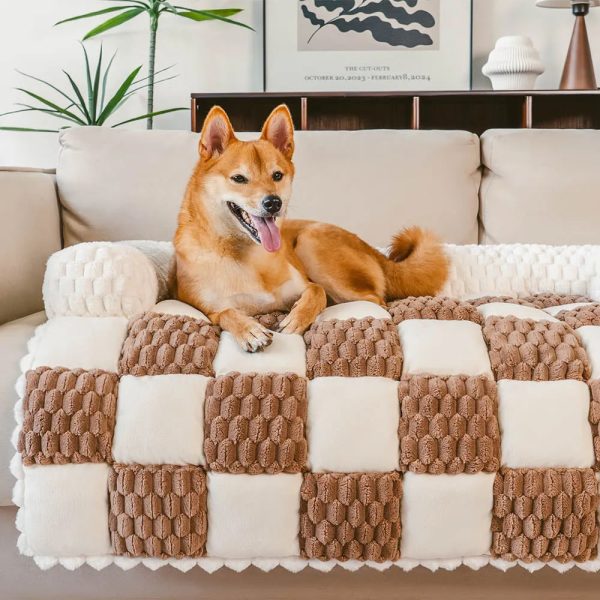 plaid cozy sofa protector dog mat 13