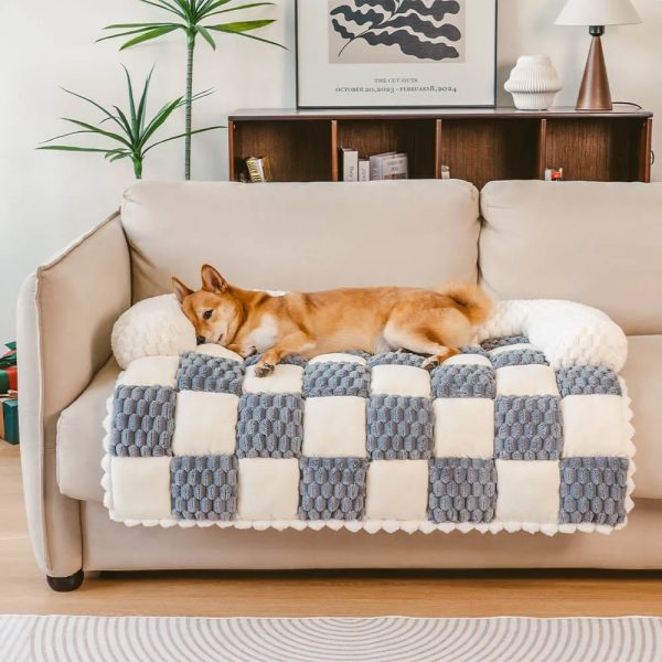 plaid cozy sofa protector dog mat 14