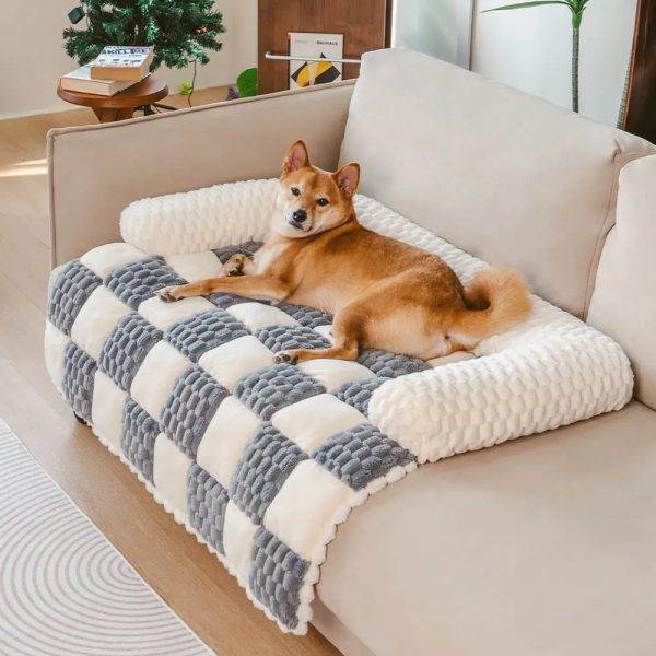 plaid cozy sofa protector dog mat 15