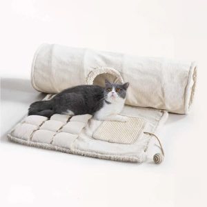play interactive rest foldable skin friendly cat tunnel sleeping mat 11