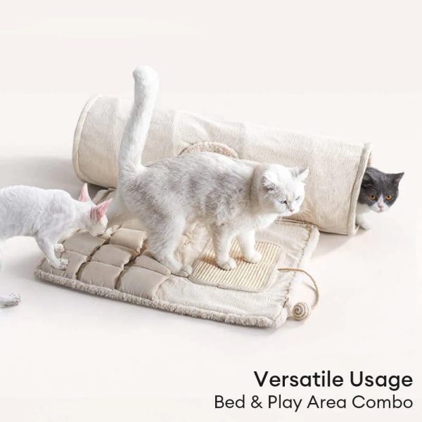 play interactive rest foldable skin friendly cat tunnel sleeping mat 13