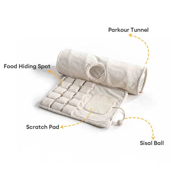 play interactive rest foldable skin friendly cat tunnel sleeping mat 16