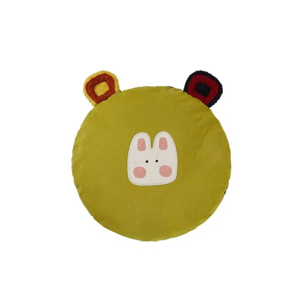 playful bear face ears soft plush dog & cat mat 16