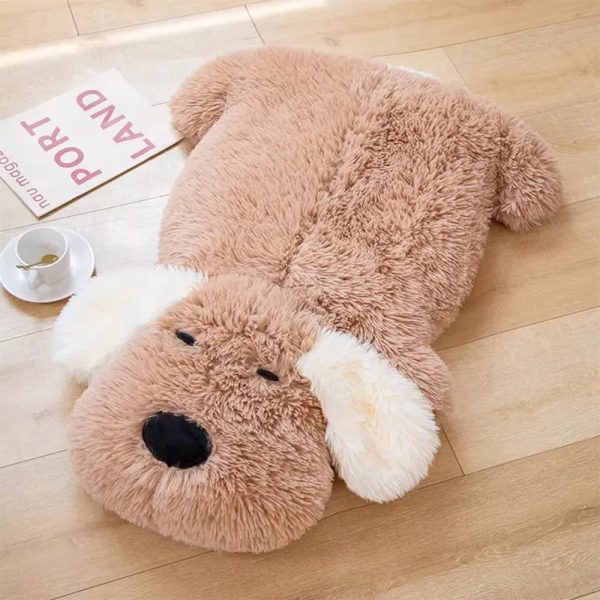 plush dog shaped doll faux fleece decorative lounger rug 18