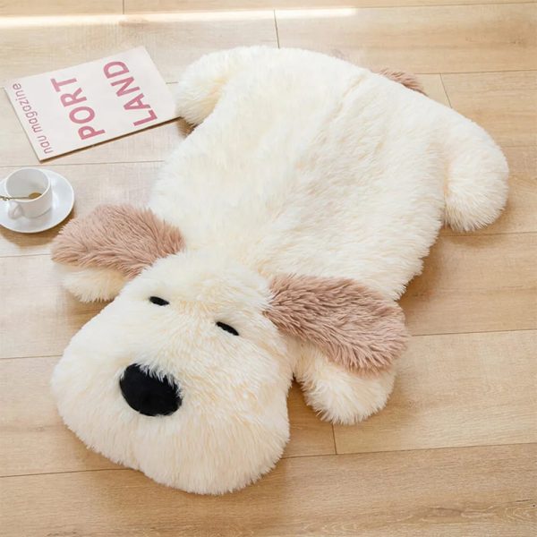 plush dog shaped doll faux fleece decorative lounger rug 19