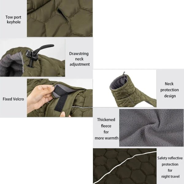 quilted outdoor dog vest warm & durable for hiking & adventures 13