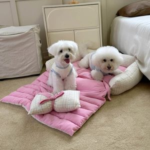 romantic princess bow knot microfiber fill dog & cat bed 11