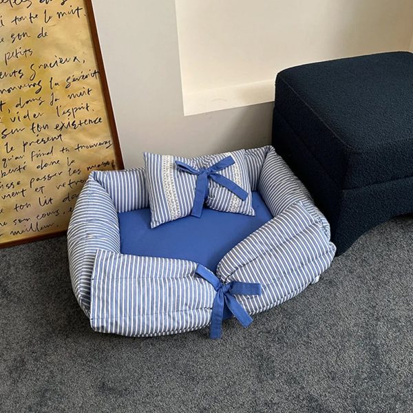 romantic princess bow knot microfiber fill dog & cat bed 23