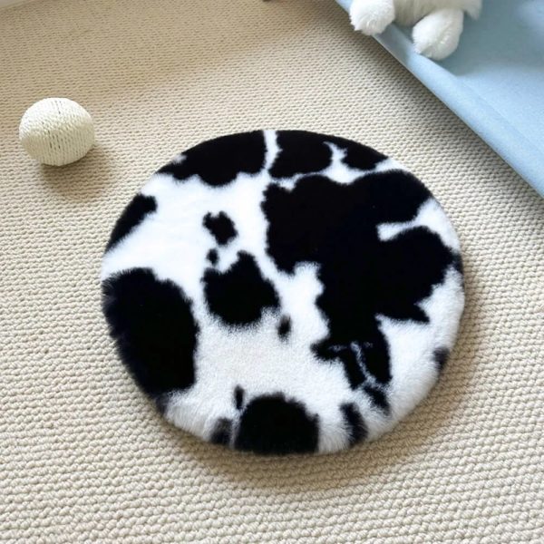 round ultra soft faux rabbit fur warm dog & cat mat 19