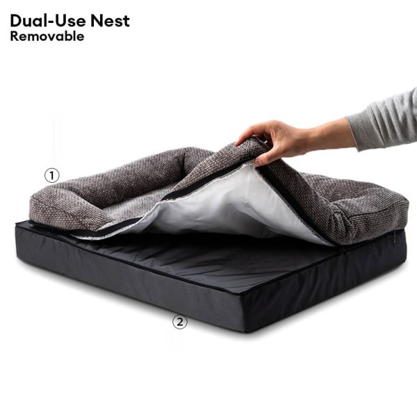 spacious cozy durable orthopedic washable dog & cat bed 23