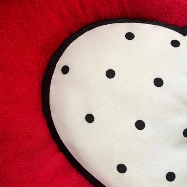 striped heart shaped cozy comfort dog & cat mat 16