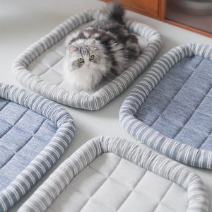 stylish striped cooling ice silk soft dog & cat bed mat 11