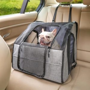 travel friendly foldable portable breathable dog & cat car seat & carrier bag 11