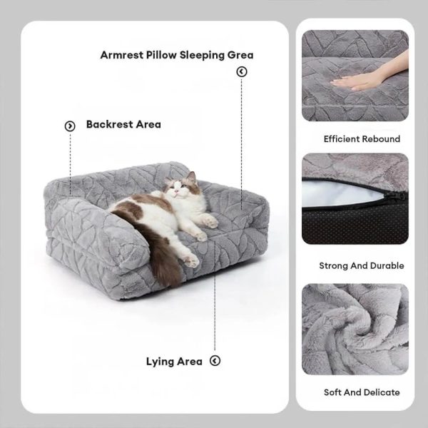 ultra soft faux rabbit fur jacquard warm dog & cat bed 14