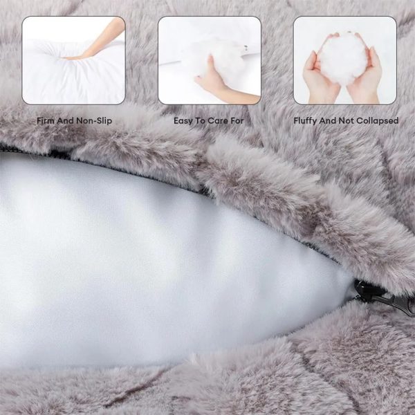 ultra soft faux rabbit fur jacquard warm dog & cat bed 15
