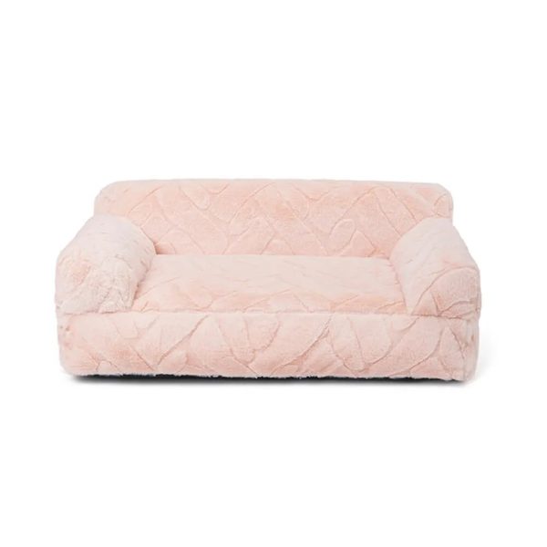 ultra soft faux rabbit fur jacquard warm dog & cat bed 18
