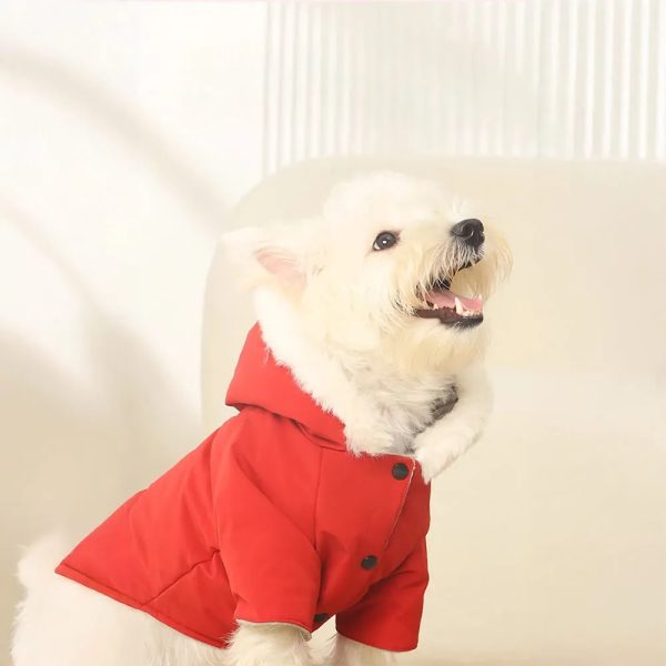 ultra warm faux fur lining windproof hooded dog coat 13