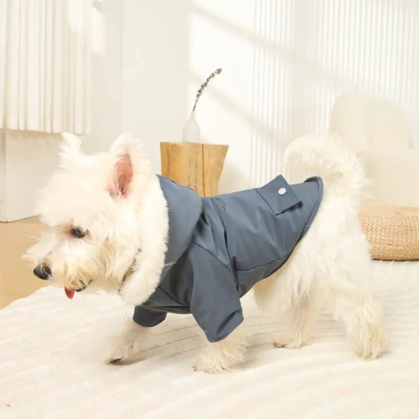 ultra warm faux fur lining windproof hooded dog coat 19