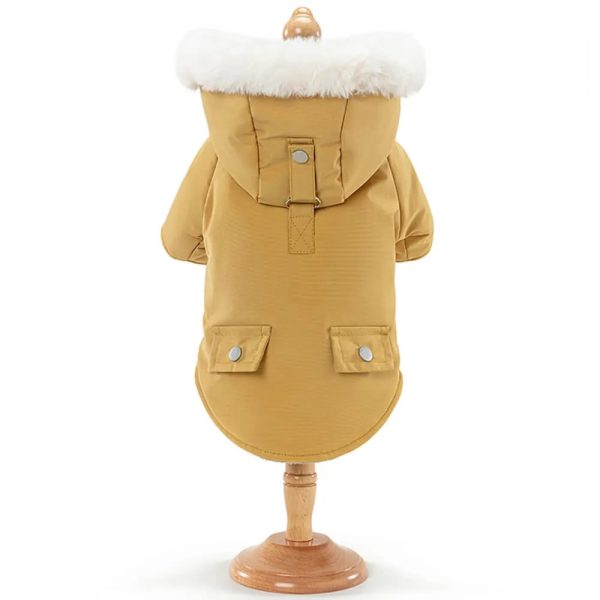 ultra warm faux fur lining windproof hooded dog coat 23