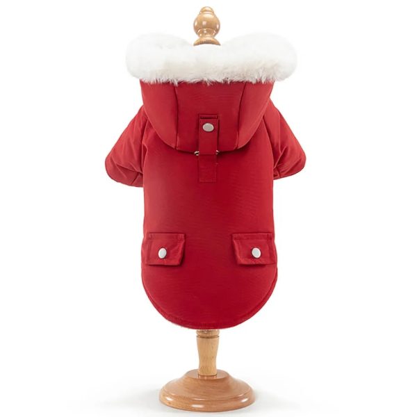 ultra warm faux fur lining windproof hooded dog coat 24