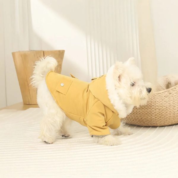 ultra warm faux fur lining windproof hooded dog coat 26