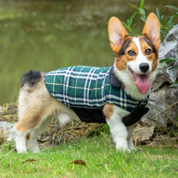 ultra warm plaid turtleneck skin friendly velcro dog jacket 12
