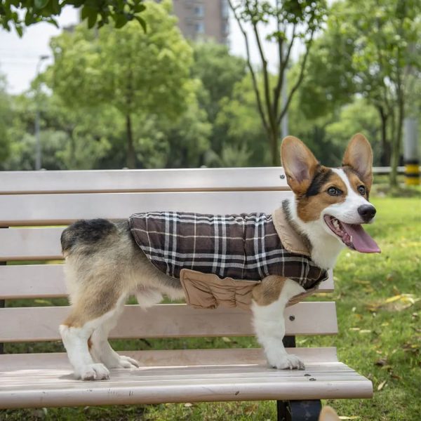 ultra warm plaid turtleneck skin friendly velcro dog jacket 19