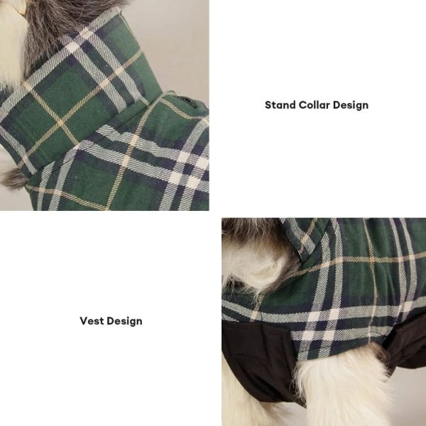 ultra warm plaid turtleneck skin friendly velcro dog jacket 22