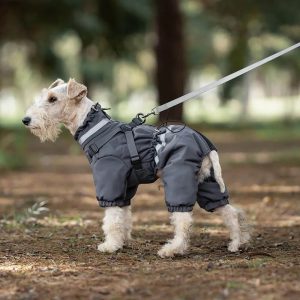 waterproof adjustable tactical four legged outdoor dog coat 14