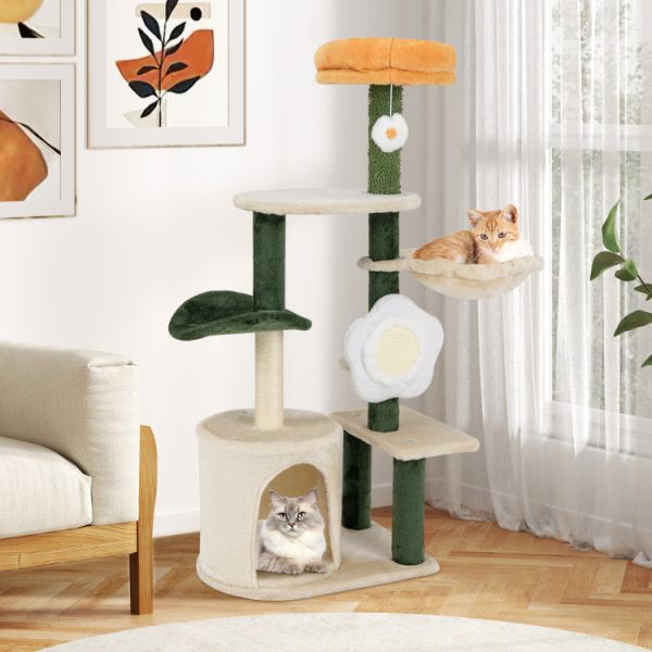 45 cute modern flower cat tree with plush top perch 12