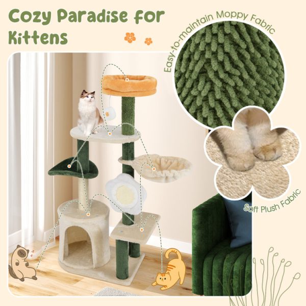 45 cute modern flower cat tree with plush top perch 15