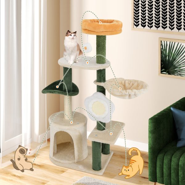 45 cute modern flower cat tree with plush top perch 17