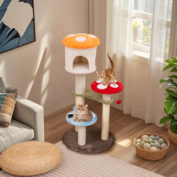 48 mushroom themed multi layer cat tree 12