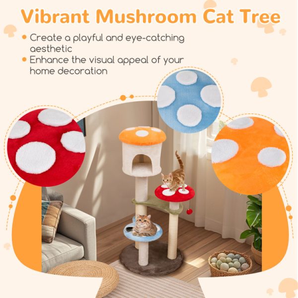 48 mushroom themed multi layer cat tree 13