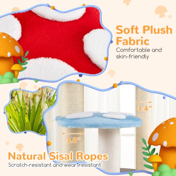 48 mushroom themed multi layer cat tree 15
