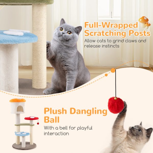 48 mushroom themed multi layer cat tree 16