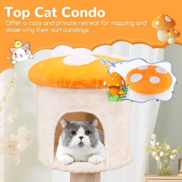 48 mushroom themed multi layer cat tree 17