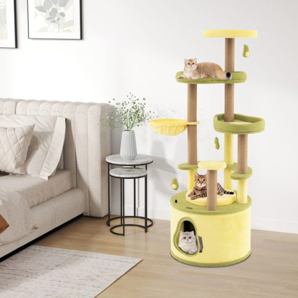 62.5 avocado themed multi level cat tree 12