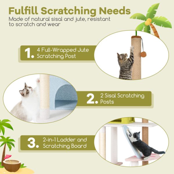 71 multi level beach themed cat tree 15
