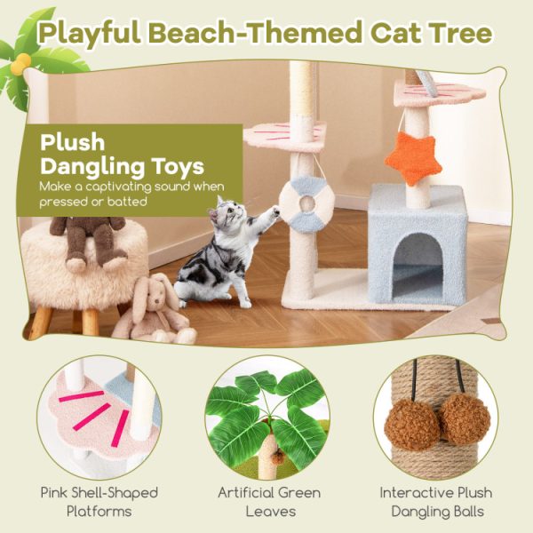 71 multi level beach themed cat tree 16