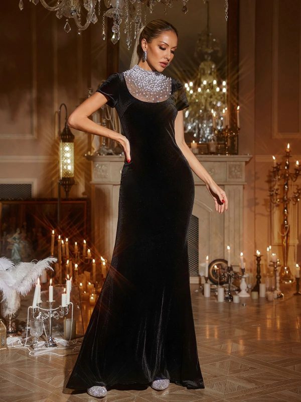 hervise embellished velvet maxi dress 14