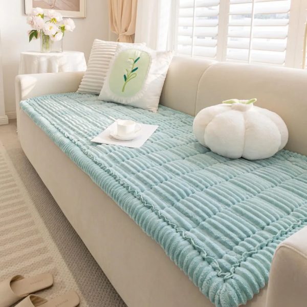 lazy soft flannel breathable pet mat non slip sofa cover 12