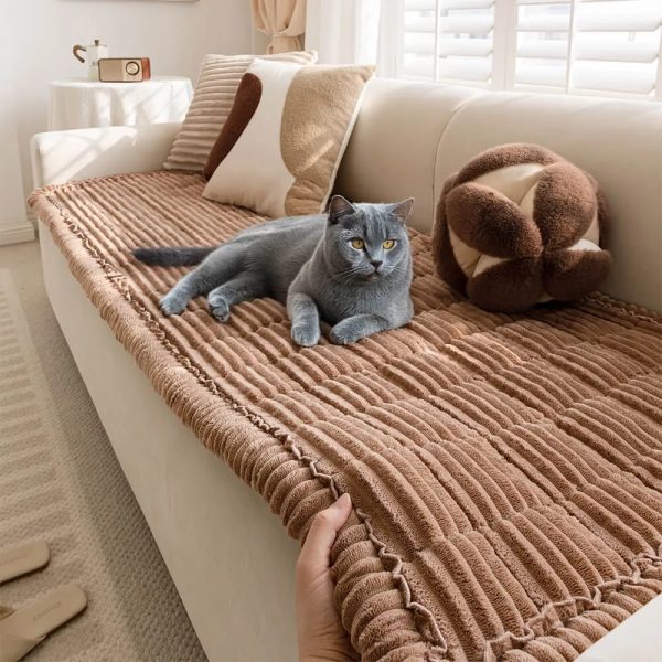 lazy soft flannel breathable pet mat non slip sofa cover 17