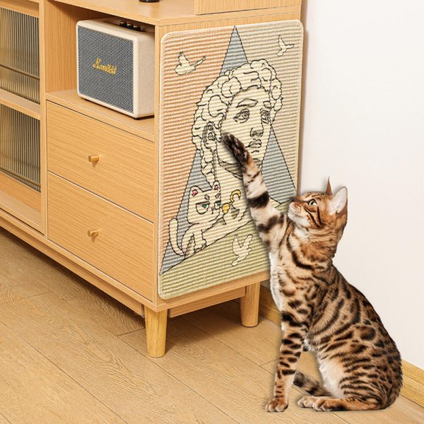 printed eco friendly sisal cat scratching mat 12