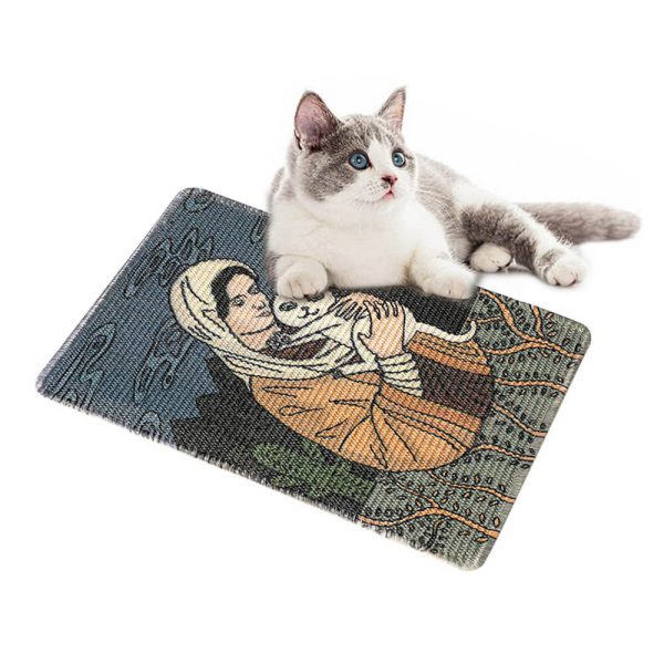 printed eco friendly sisal cat scratching mat 17