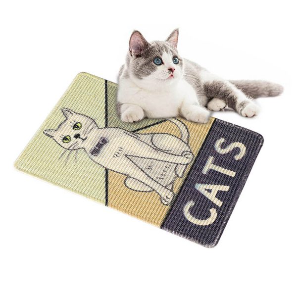 printed eco friendly sisal cat scratching mat 18