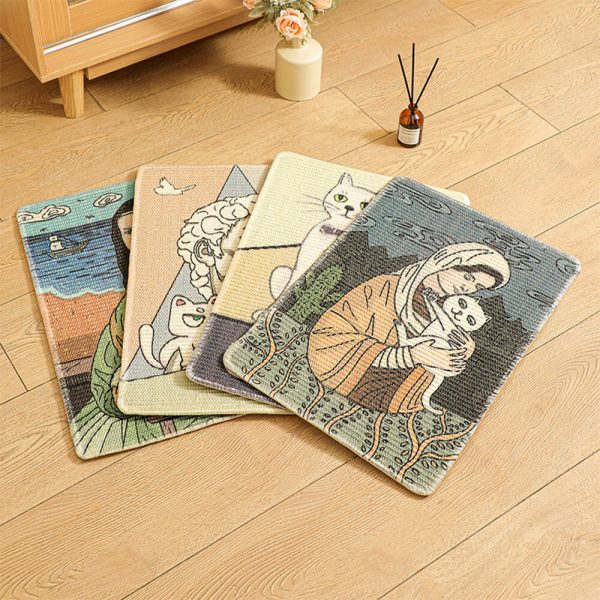 printed eco friendly sisal cat scratching mat – stylish and durable 13