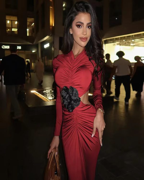 shannon long sleeve cutout ruched maxi dress 11