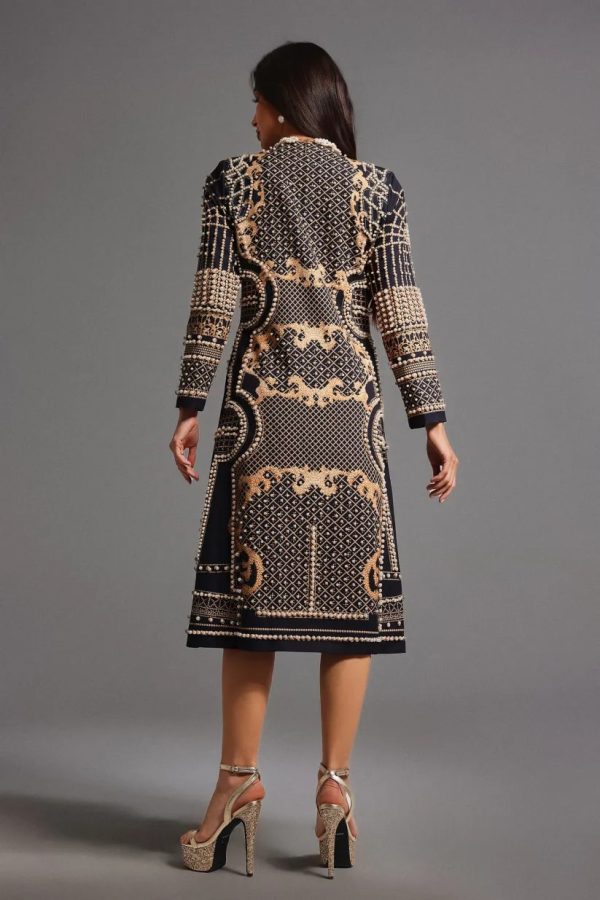 werko long sleeves v neck pearl coat 16
