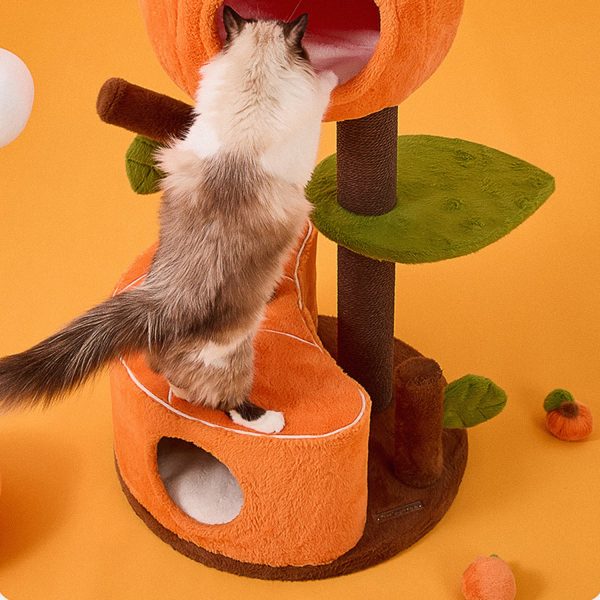 whimsical pumpkin shaped cat tree 13